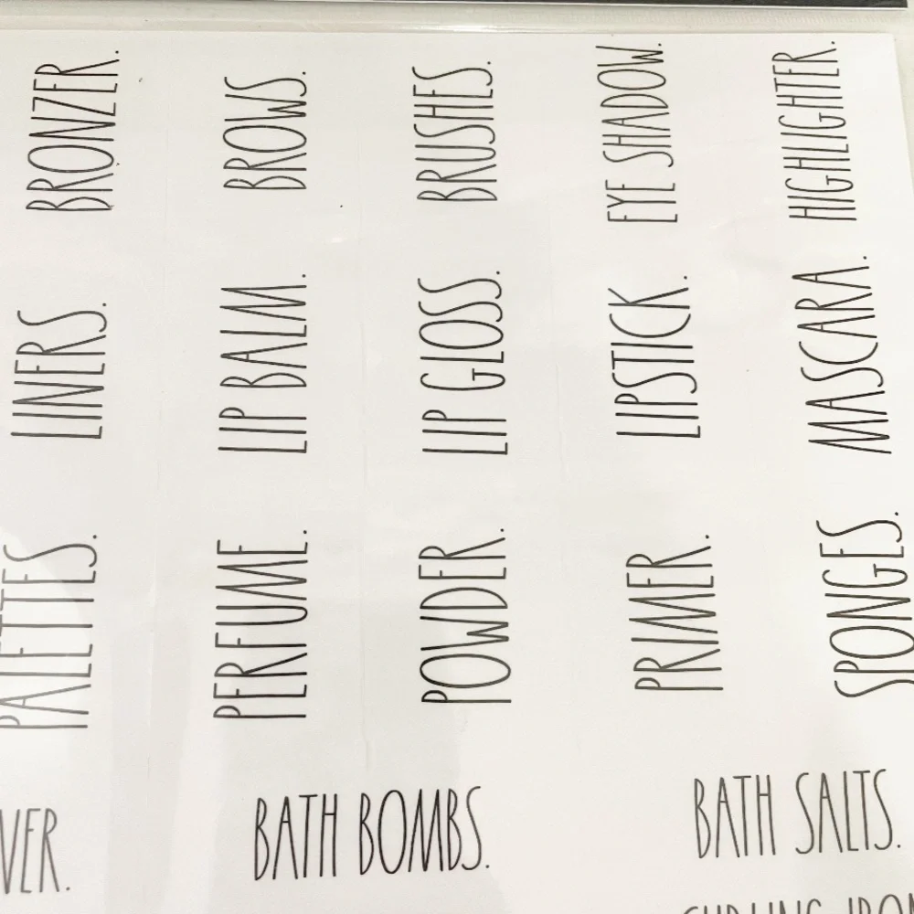 NEW Rae Dunn BATHROOM & LAUNDRY 180 Clear Organizing Labels